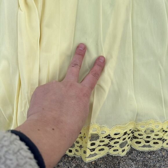 Vintage Peignoir Robe Sears Roebuck & Co Yellow Chiffon - Picture 2 of 9